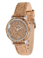 LAiMER Holzuhr Jutta – Damen Quarz – Armbanduhr
aus Zebrano mit Kork -Zifferblatt und -Uhrband
