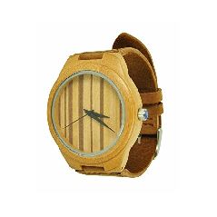 Munixwood Bambus Holzarmbanduhr mit Lederarmband und
Uhrenbox Holzuhr Öko
