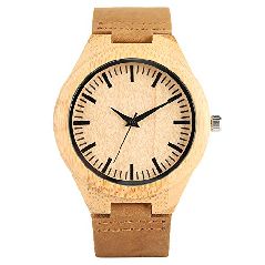 Holz-Armbanduhr für Herren, Braun, echtes Lederband,
Quarz-Uhrwerk, Holzuhr, Geschenk