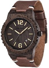 VOEONS Herren Uhren – Holz Armbanduhr mit braunem
Lederarmband handgefertigte Holzuhr