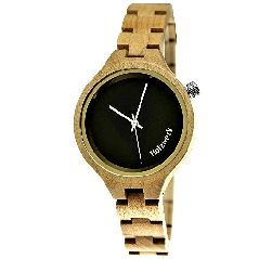 Handgefertigte Holzwerk Germany® Designer Damen-Uhr
Öko Natur Holz-Uhr Schwarz Gold Holz Armband-Uhr Analog
Klassisch Quarz-Uhr